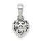 Sterling Silver Antiqued Puff Heart Charm Pendant Jewerly 12mm x 9mm
